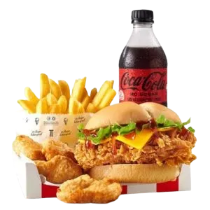 Nugget Box With Sweet Chilli Sauce Crunch Burger And Buddy